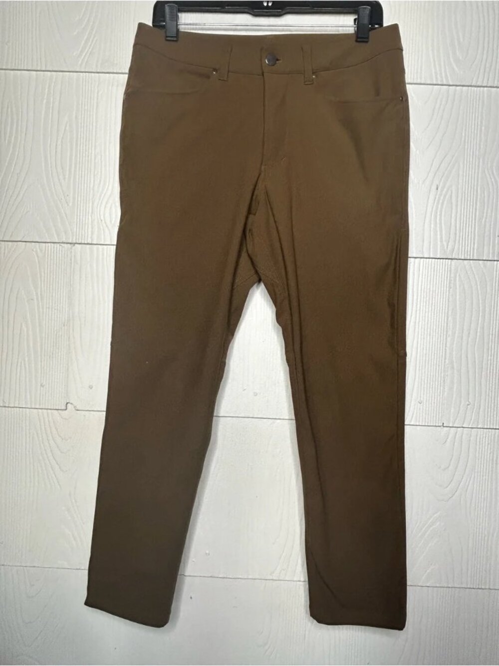 lululemon athletica Men's Brown Commission Slim-Fit Stretch Chinos